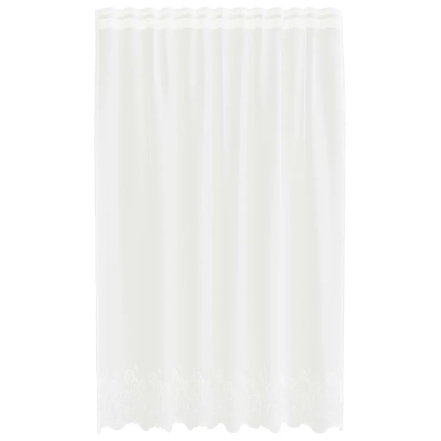Rideau en Dentelle Floral Blanc 240 x 150 cm Polyester - 2