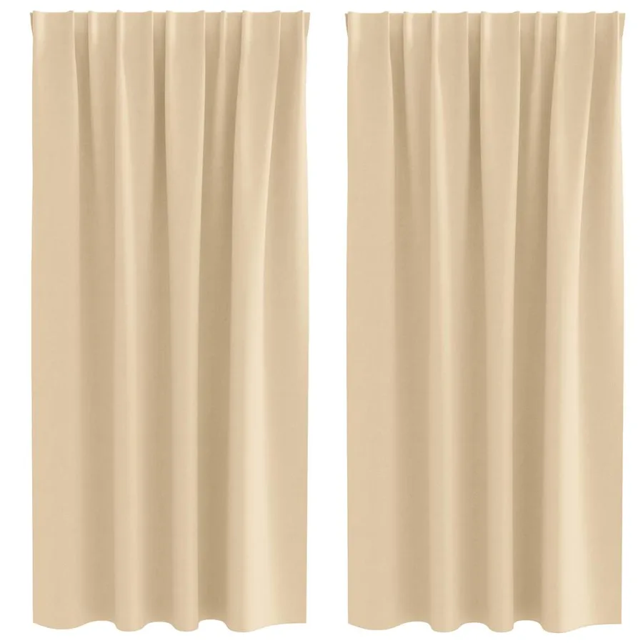 Rideaux occultants avec anneaux 2 pcs Crème 175 x 140 cm - 2