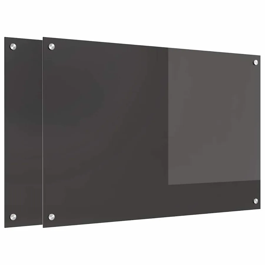 Crédence de cuisine 2 pcs Gris foncé 90 x 60 cm verre trempé - 2