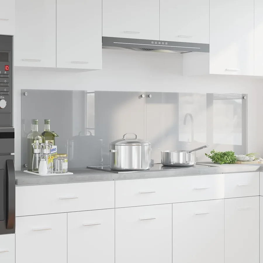 Crédence de cuisine 2 pcs Gris clair 90 x 50 cm verre trempé