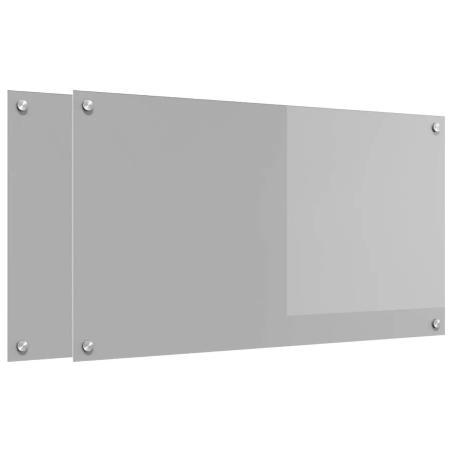 Crédence de cuisine 2 pcs Gris clair 90 x 50 cm verre trempé - 2