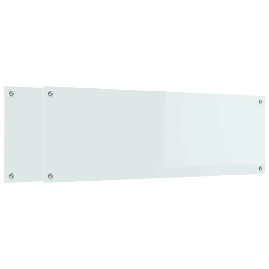 Crédence de cuisine 2 pcs Blanc 120 x 40 cm verre trempé - 2