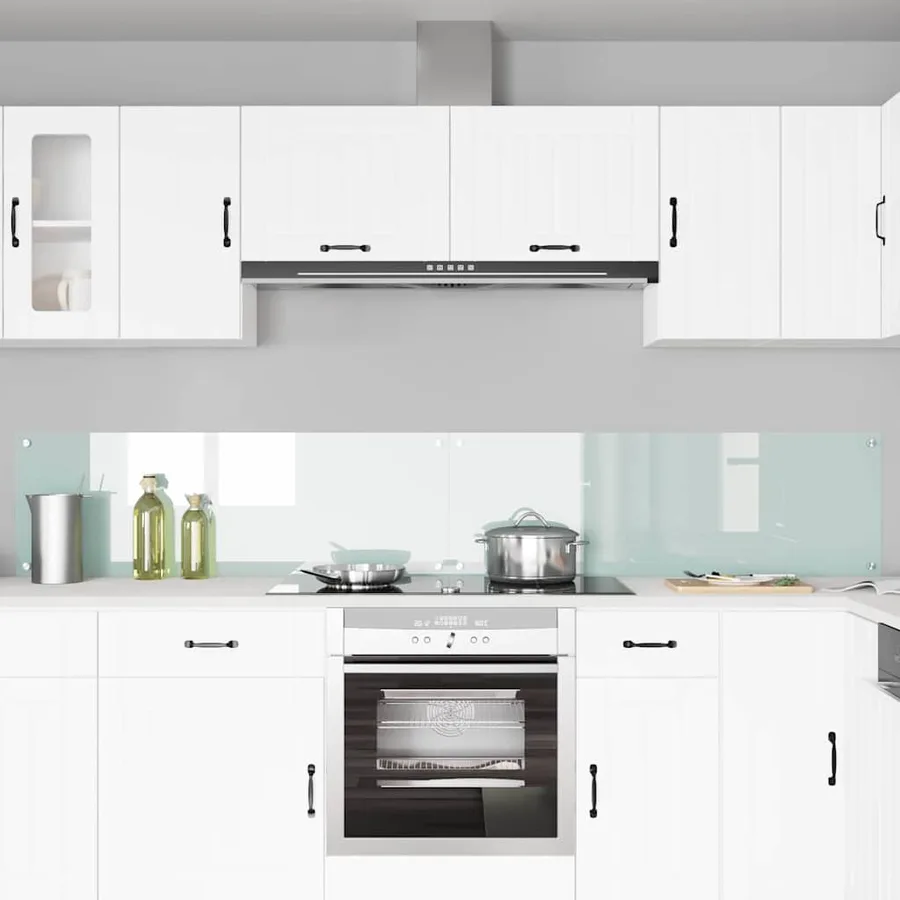 Crédence de cuisine 2 pcs Blanc 120 x 40 cm verre trempé - 3