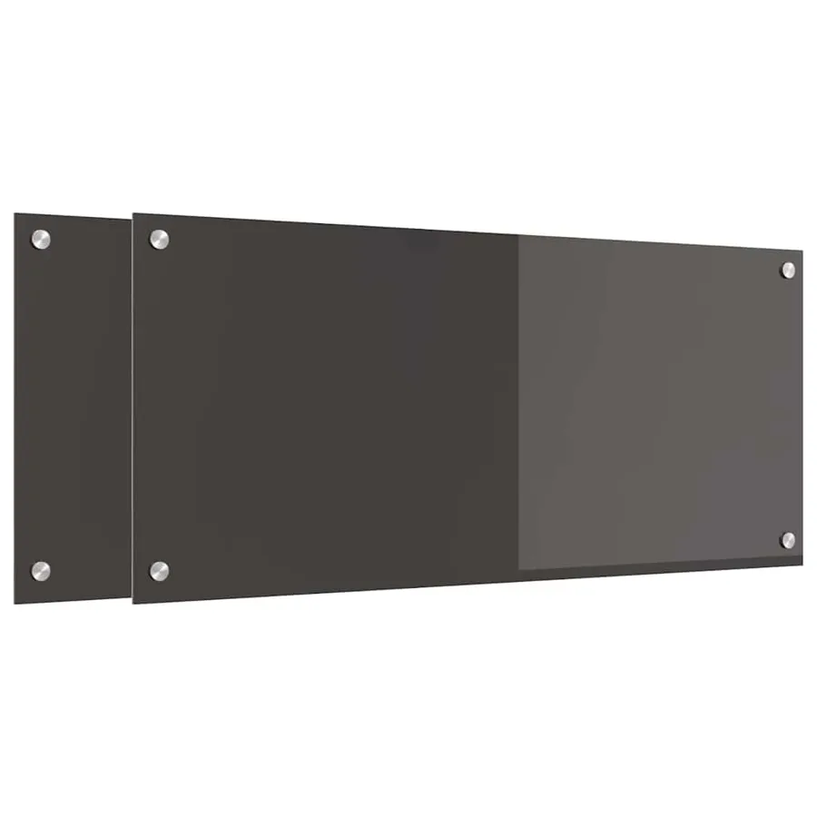 Crédence de cuisine 2 pcs Gris foncé 90 x 40 cm verre trempé - 2