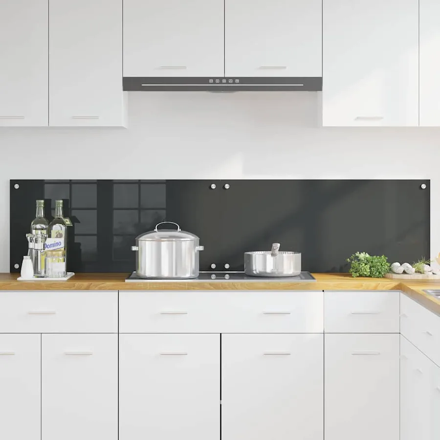 Crédence de cuisine 2 pcs Gris foncé 90 x 40 cm verre trempé - 3
