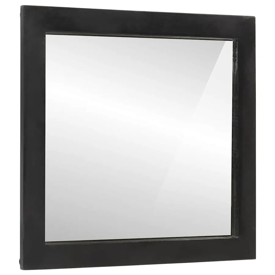 Miroir de salle de bain 55x1x60cm verre et bois massif manguier - 2