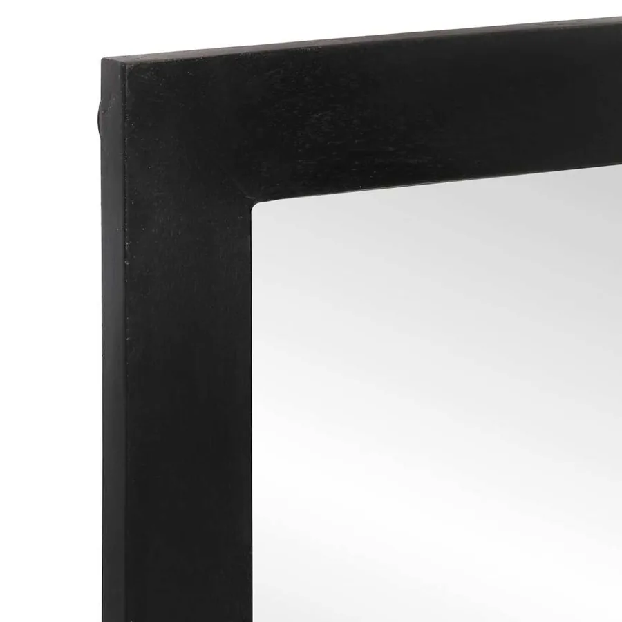 Miroir de salle de bain 55x1x60cm verre et bois massif manguier - 4