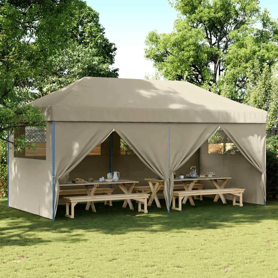 Tente de fête pop-up Taupe 580 x 292 x 315 cm Tissu Oxford