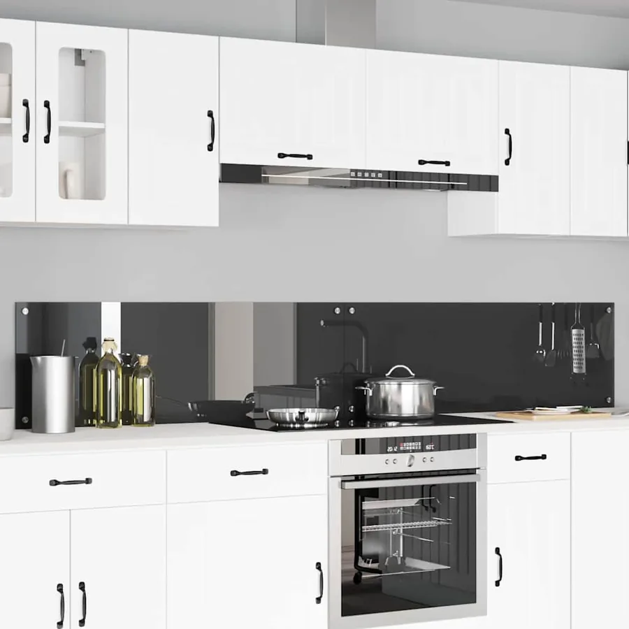 Crédence de cuisine 2 pcs Gris foncé 120 x 40 cm verre trempé