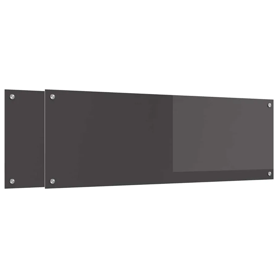 Crédence de cuisine 2 pcs Gris foncé 120 x 40 cm verre trempé - 2
