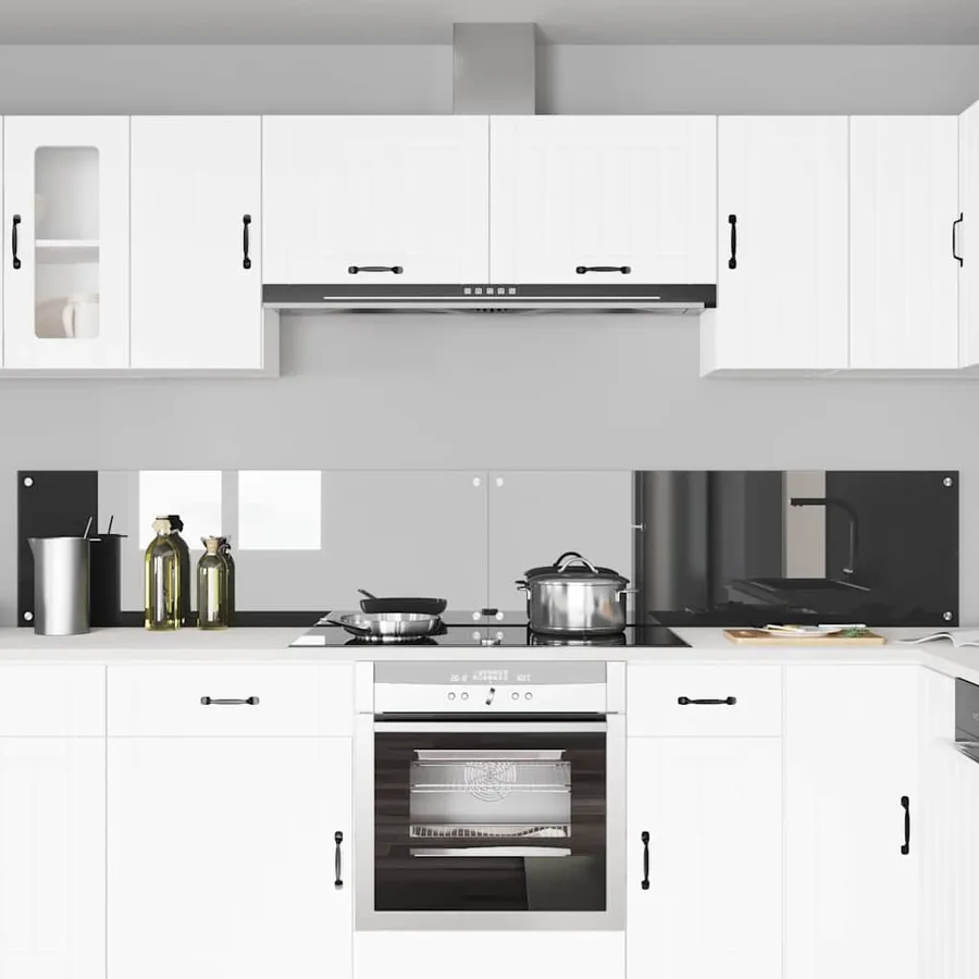 Crédence de cuisine 2 pcs Gris foncé 120 x 40 cm verre trempé - 3
