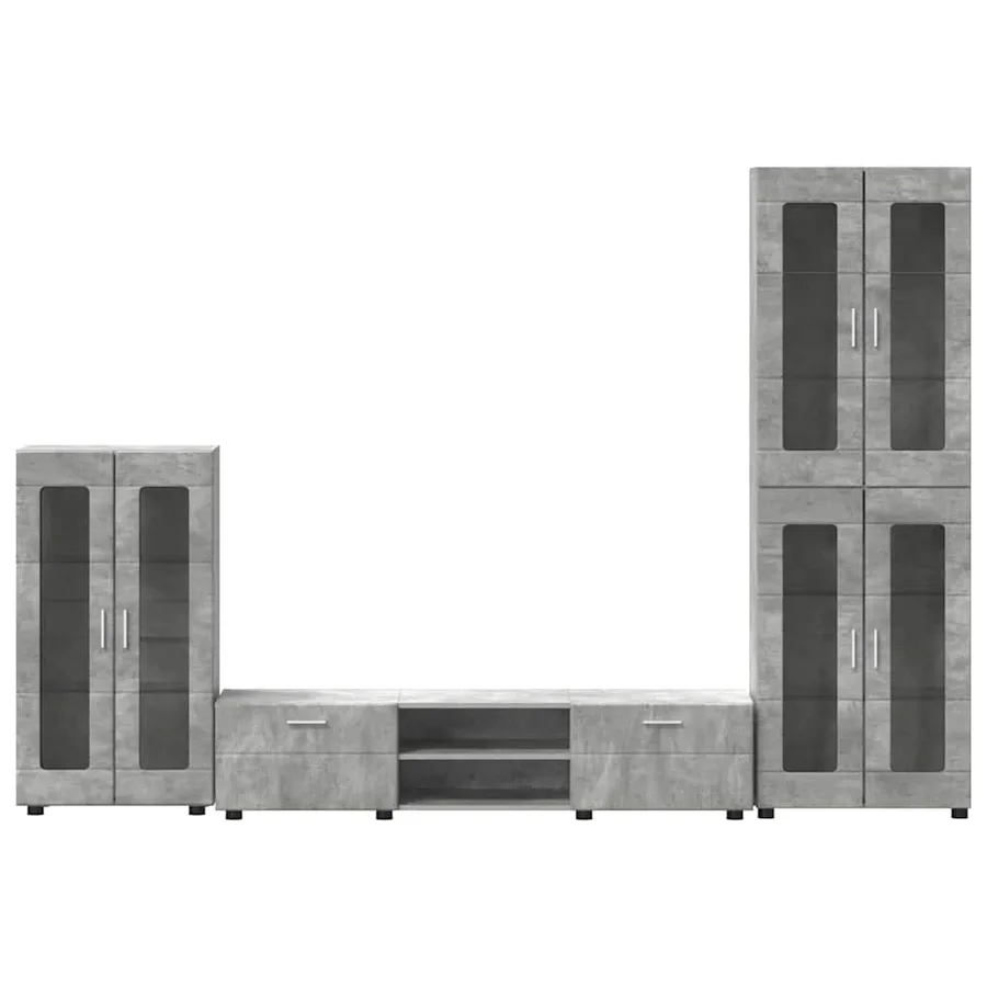 Ensemble meuble TV FLORIN 3 pcs Gris béton Bois d'ingénierie - 9