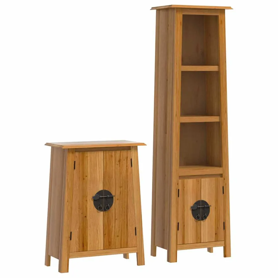 Ensemble de meubles de salle de bain 2 pcs bois de pin massif - 2