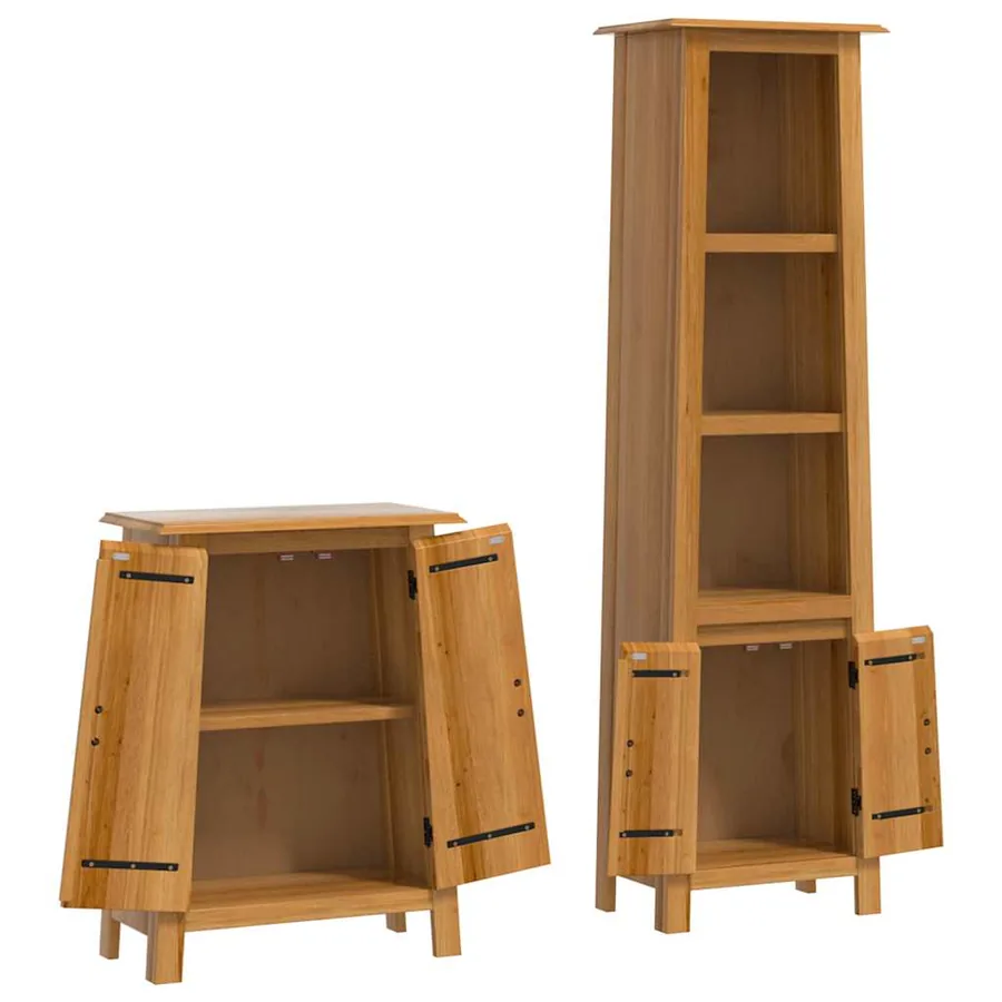 Ensemble de meubles de salle de bain 2 pcs bois de pin massif - 4