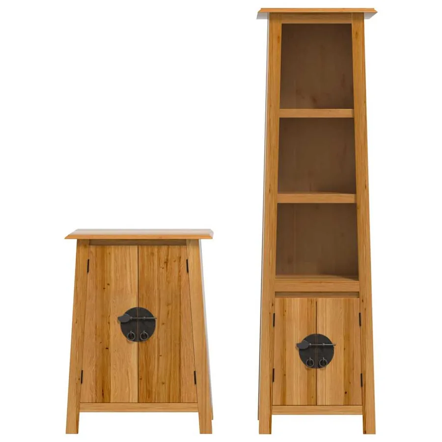 Ensemble de meubles de salle de bain 2 pcs bois de pin massif - 5