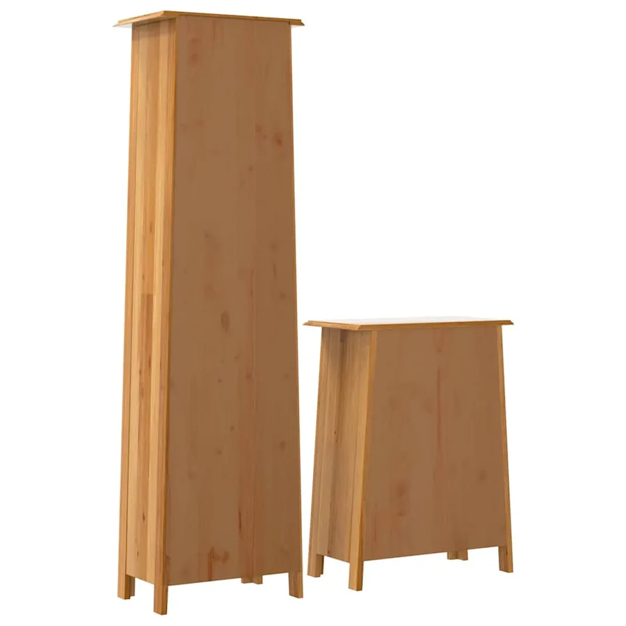 Ensemble de meubles de salle de bain 2 pcs bois de pin massif - 7