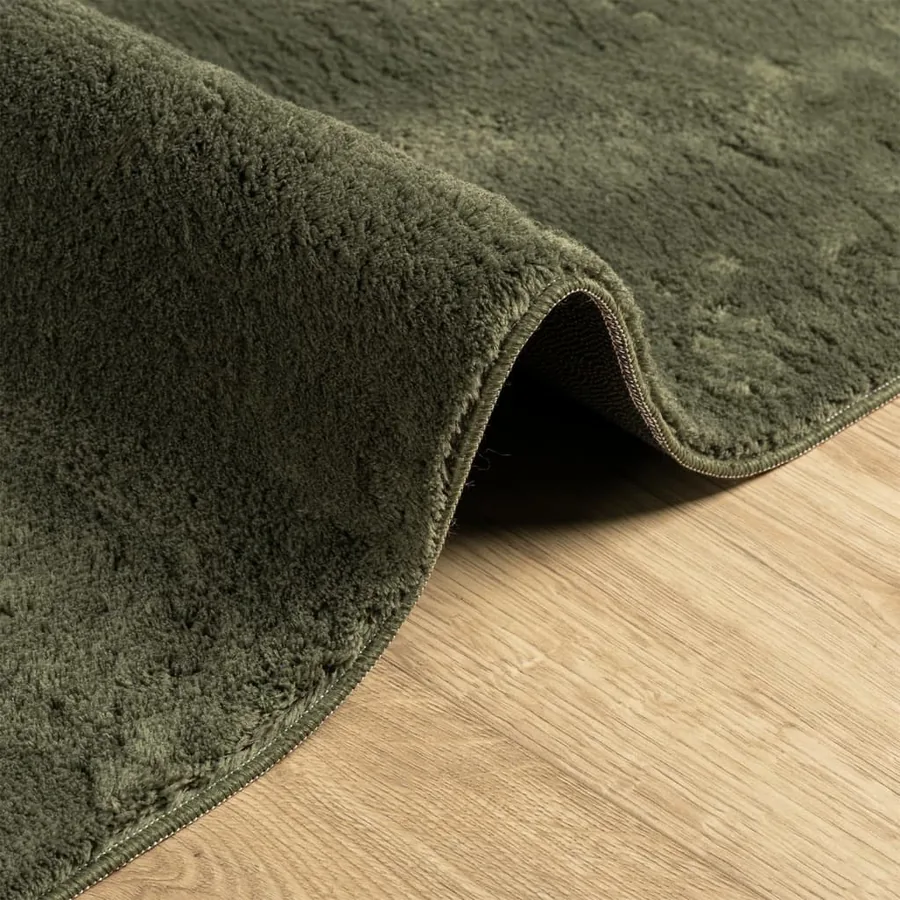 Tapis HUARTE à poils courts doux et lavable vert forêt 80x200cm - 6