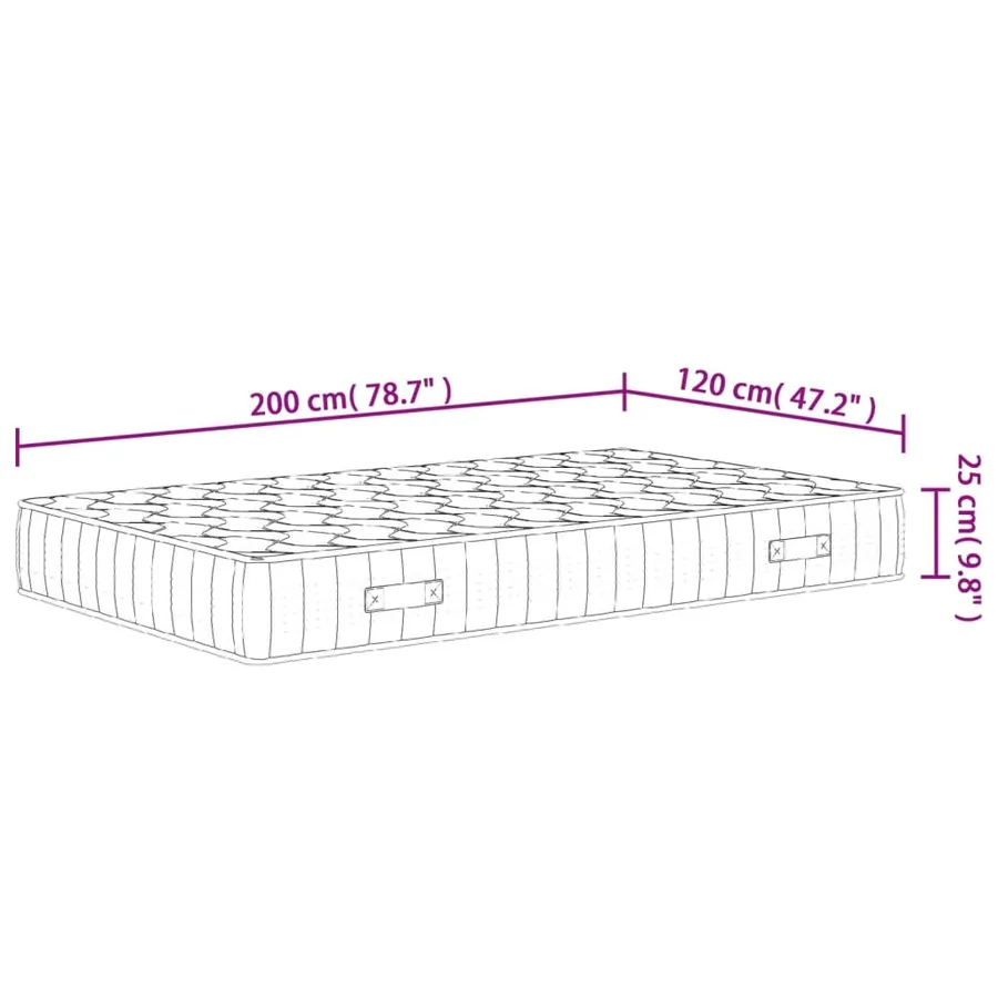 Matelas à ressorts ensachés dureté moyenne 120x200 cm - 9