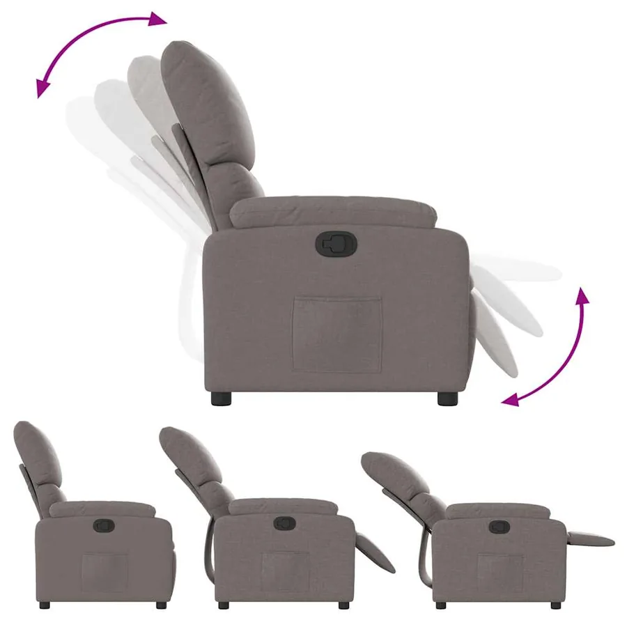 Fauteuil inclinable Taupe Tissu - 6