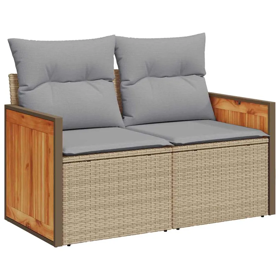 Ensemble de canapé de jardin 17 pcs Beige et Gris clair - 6