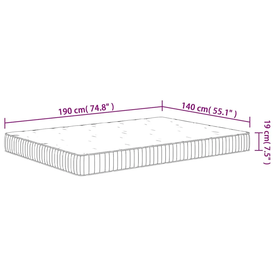 Matelas à ressorts ensachés moyen 140x190 cm - 9