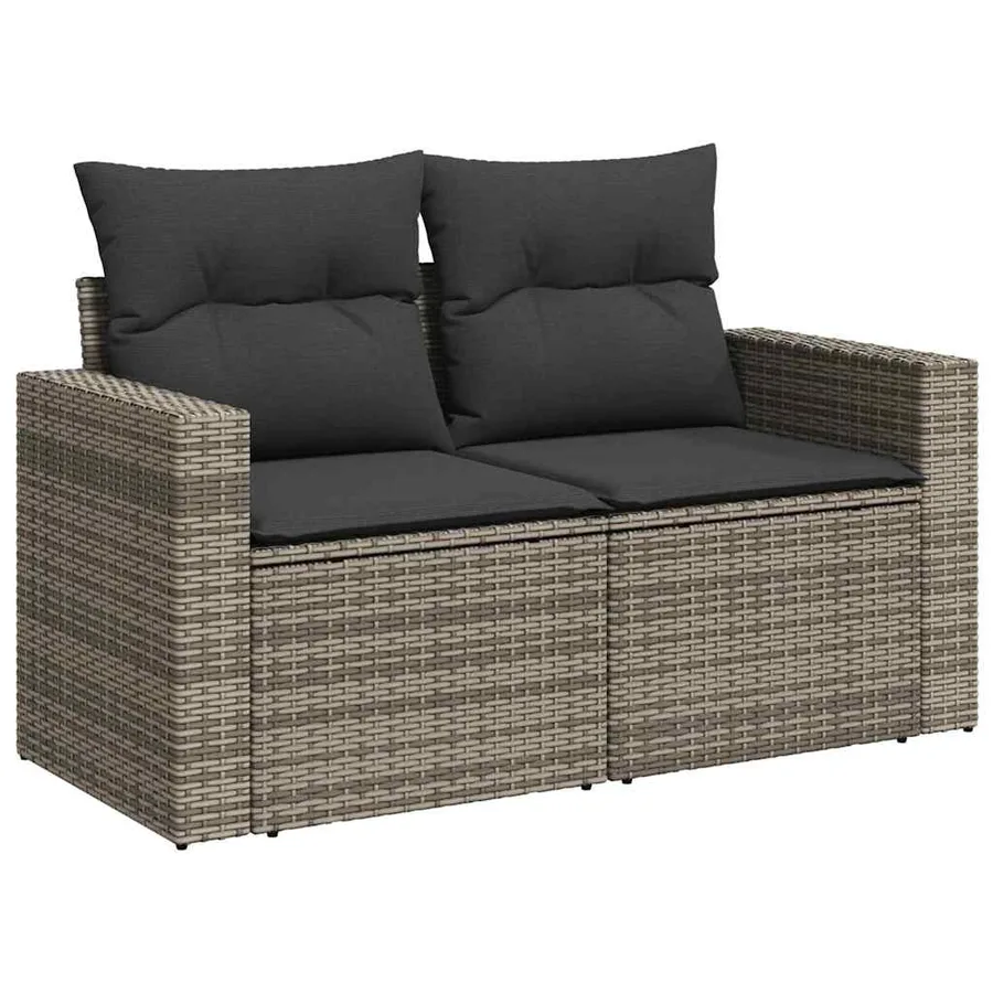 Ensemble de canapé de jardin avec coussin 9 pcs Gris - 4