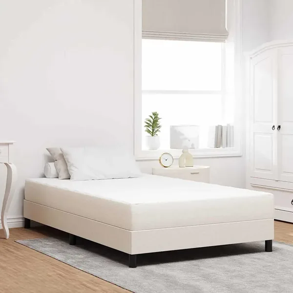 Matelas de Lit avec matelas Crème 120 x 200 cm tissu