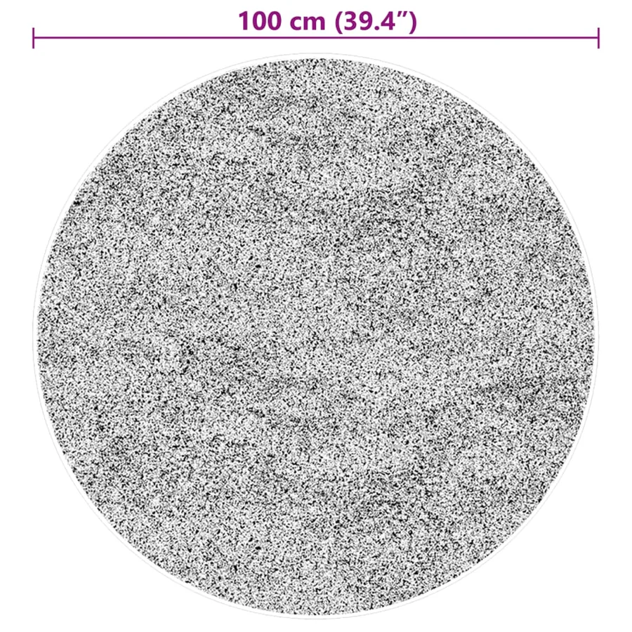Tapis HUARTE à poils courts doux et lavable noir Ø 100 cm - 10