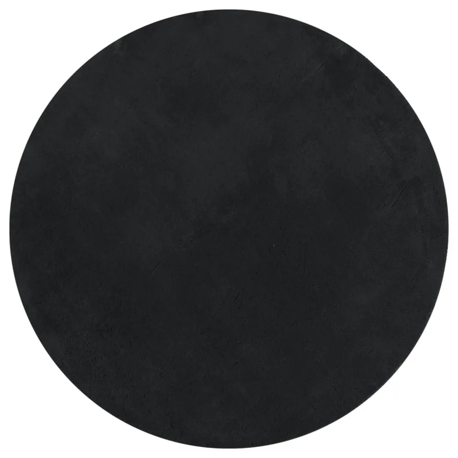 Tapis HUARTE à poils courts doux et lavable noir Ø 100 cm - 2