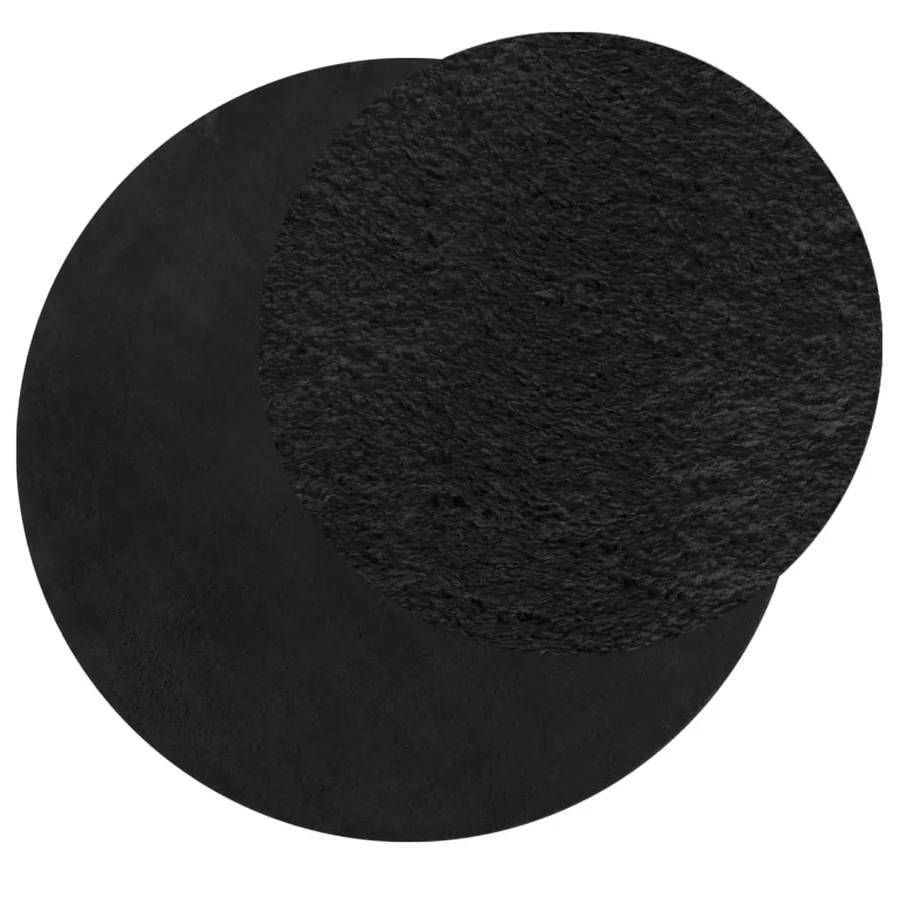 Tapis HUARTE à poils courts doux et lavable noir Ø 100 cm - 3