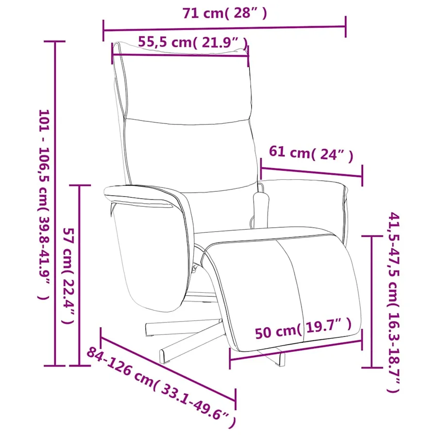 Fauteuil inclinable de massage repose-pieds noir similicuir - 11