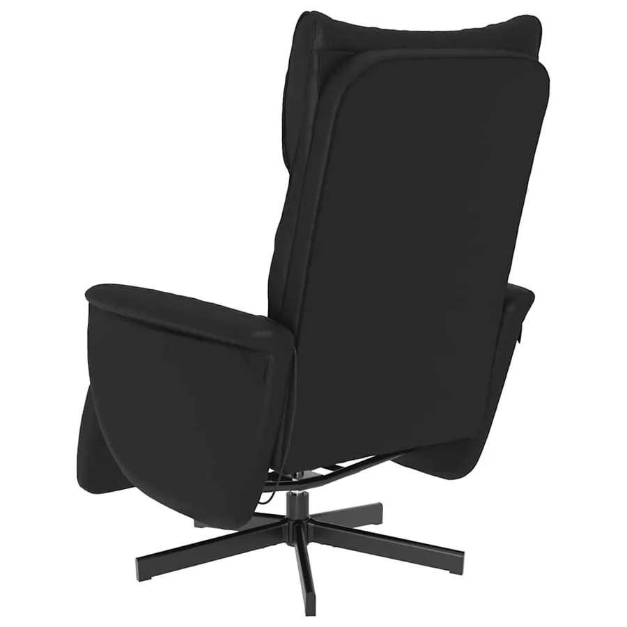 Fauteuil inclinable de massage repose-pieds noir similicuir - 6