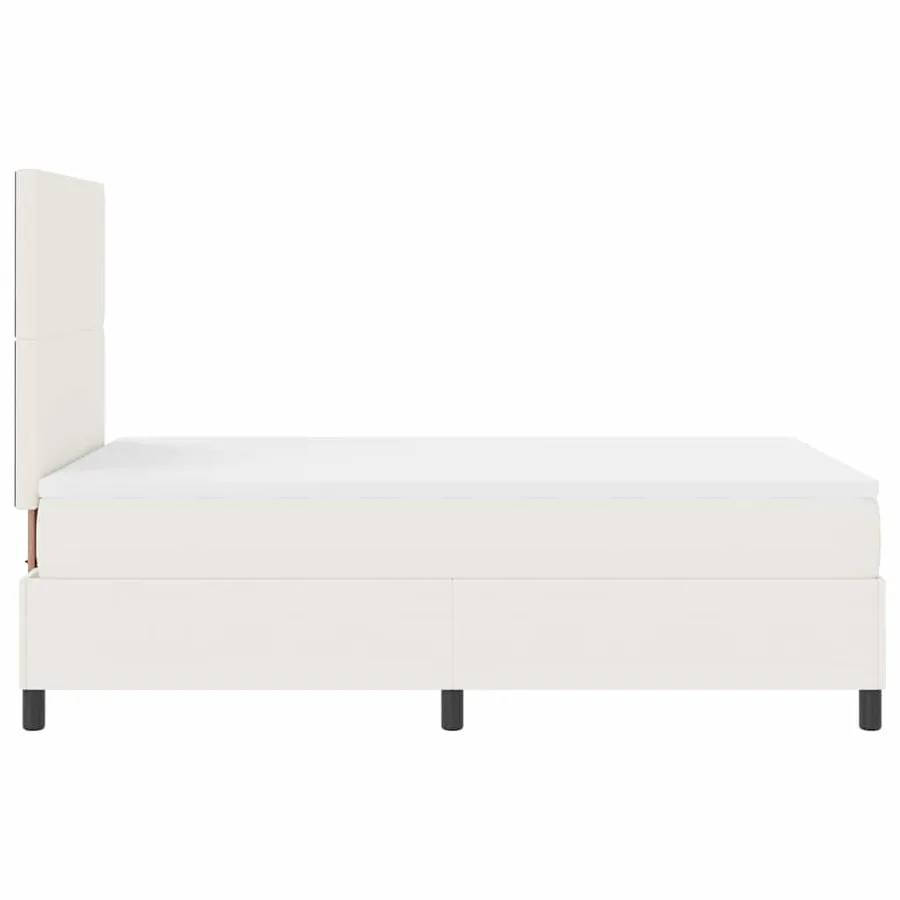 Lit à ressort LED avec tête de lit Crème et Blanc 120 x 200 cm - 9