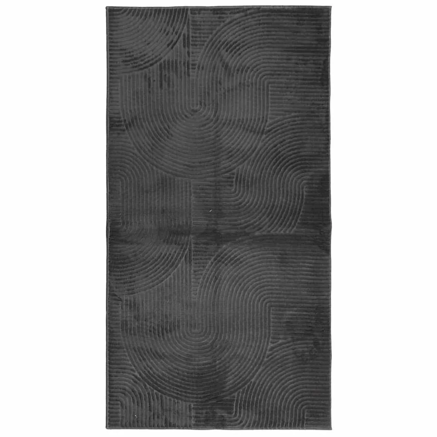 Tapis IZA poils courts style scandinave anthracite 80x150 cm - 2