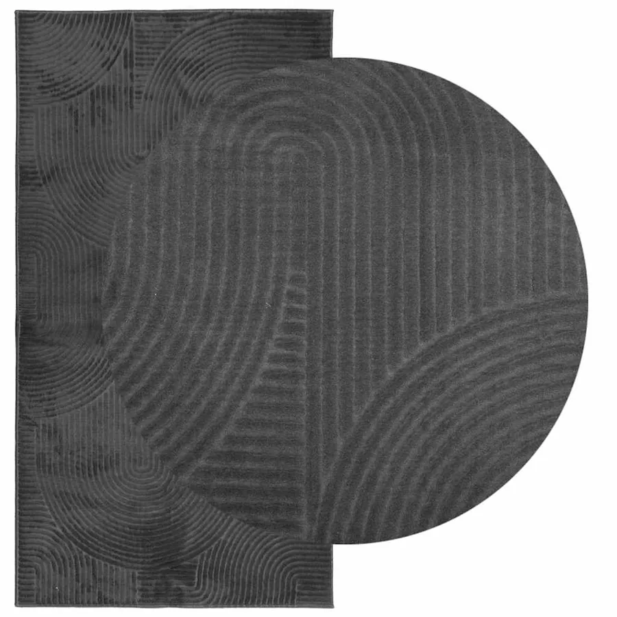Tapis IZA poils courts style scandinave anthracite 80x150 cm - 3