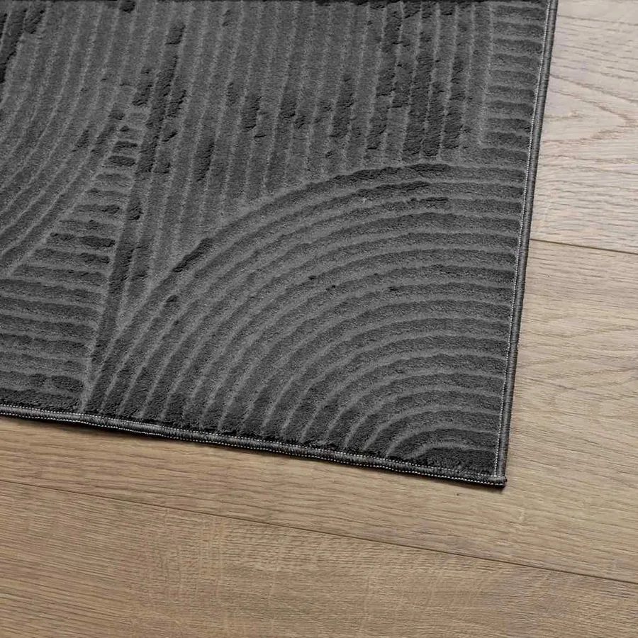 Tapis IZA poils courts style scandinave anthracite 80x150 cm - 4