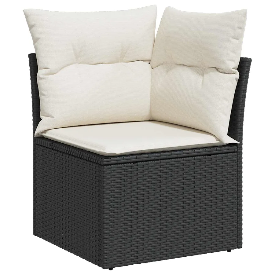 Ensemble de canapé de jardin avec coussin 8 pcs Noir et Crème - 7