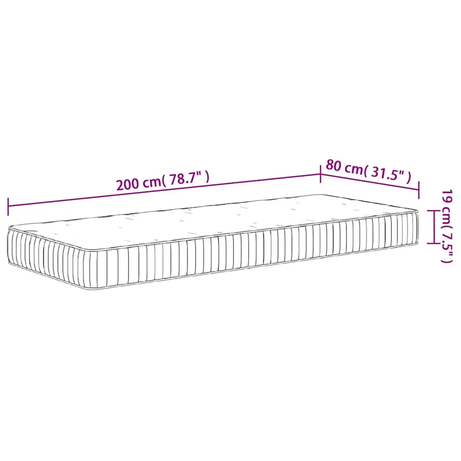 Matelas à ressorts ensachés moyen 80x200 cm - 9