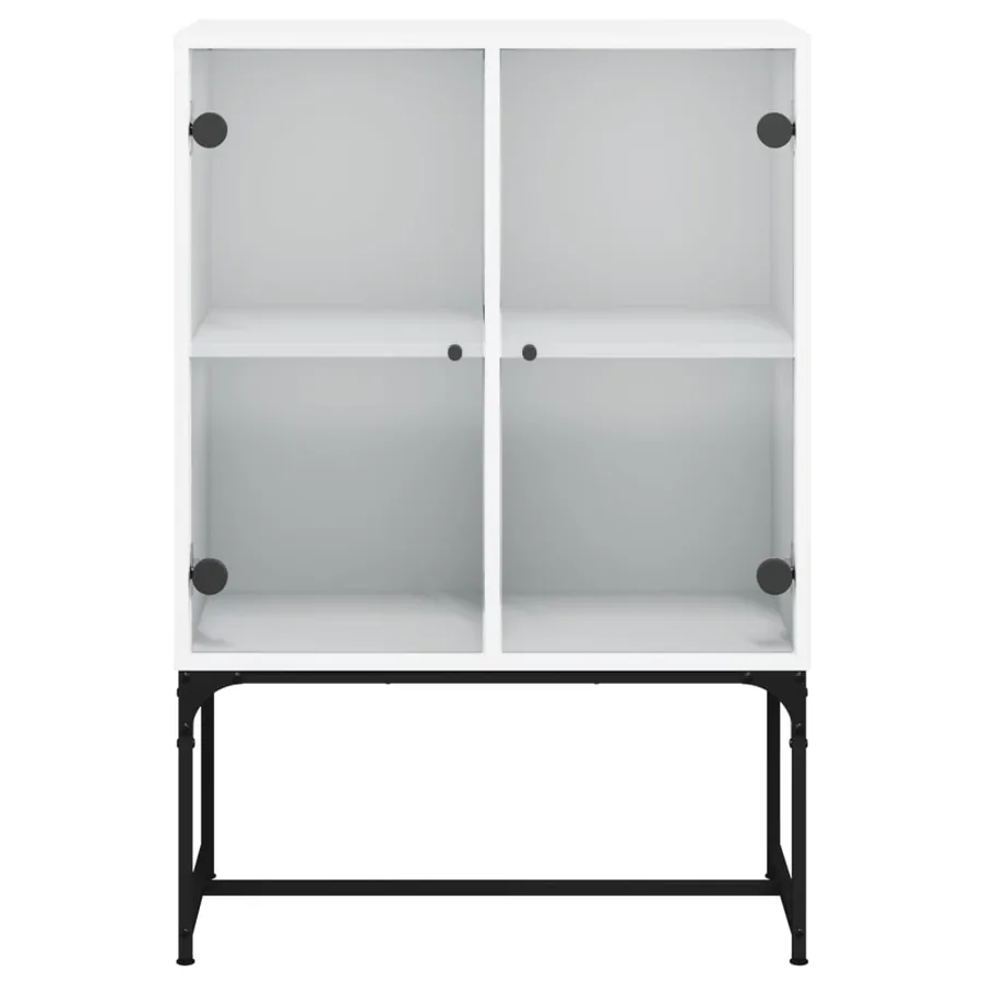 Armoire latérale avec portes en verre blanc 69x37x100 cm - 6