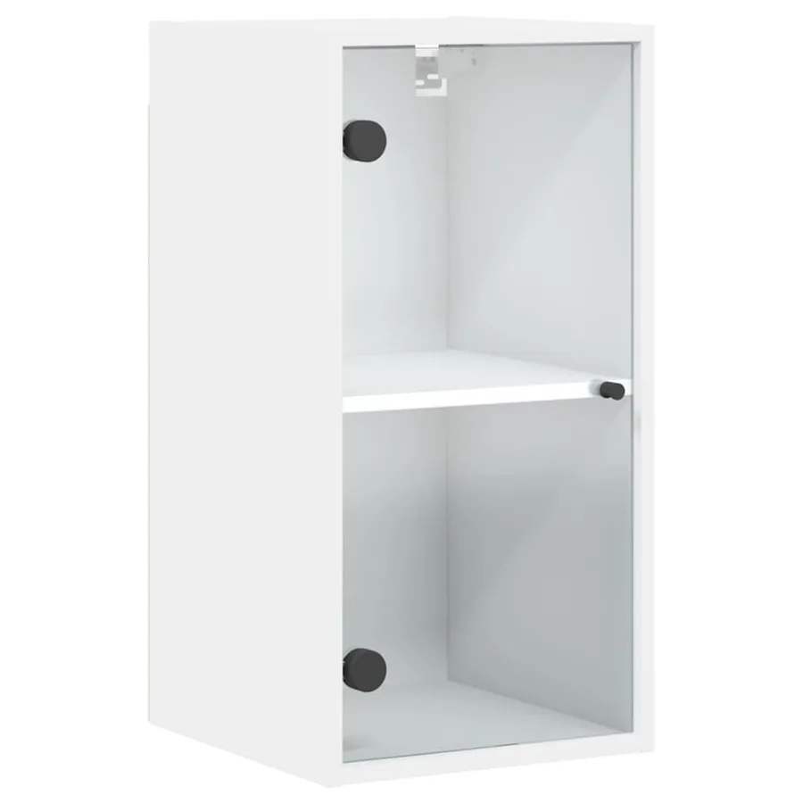 Armoire murale avec portes en verre blanc 35x37x68,5 cm - 2