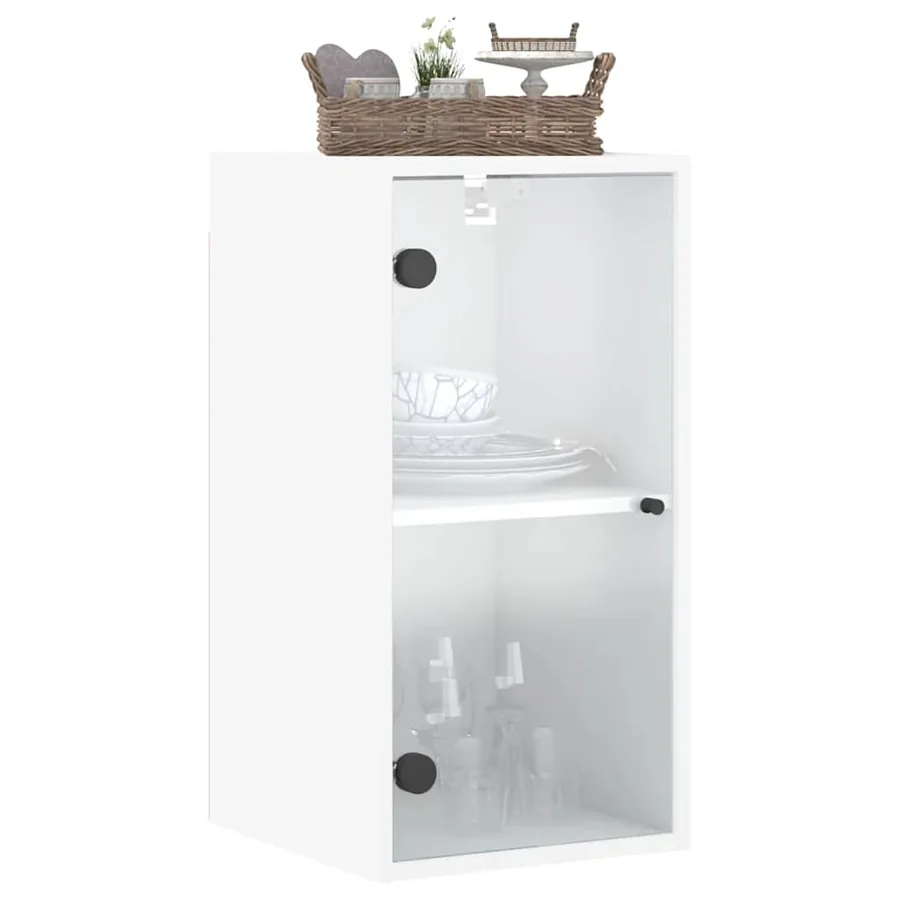 Armoire murale avec portes en verre blanc 35x37x68,5 cm - 4