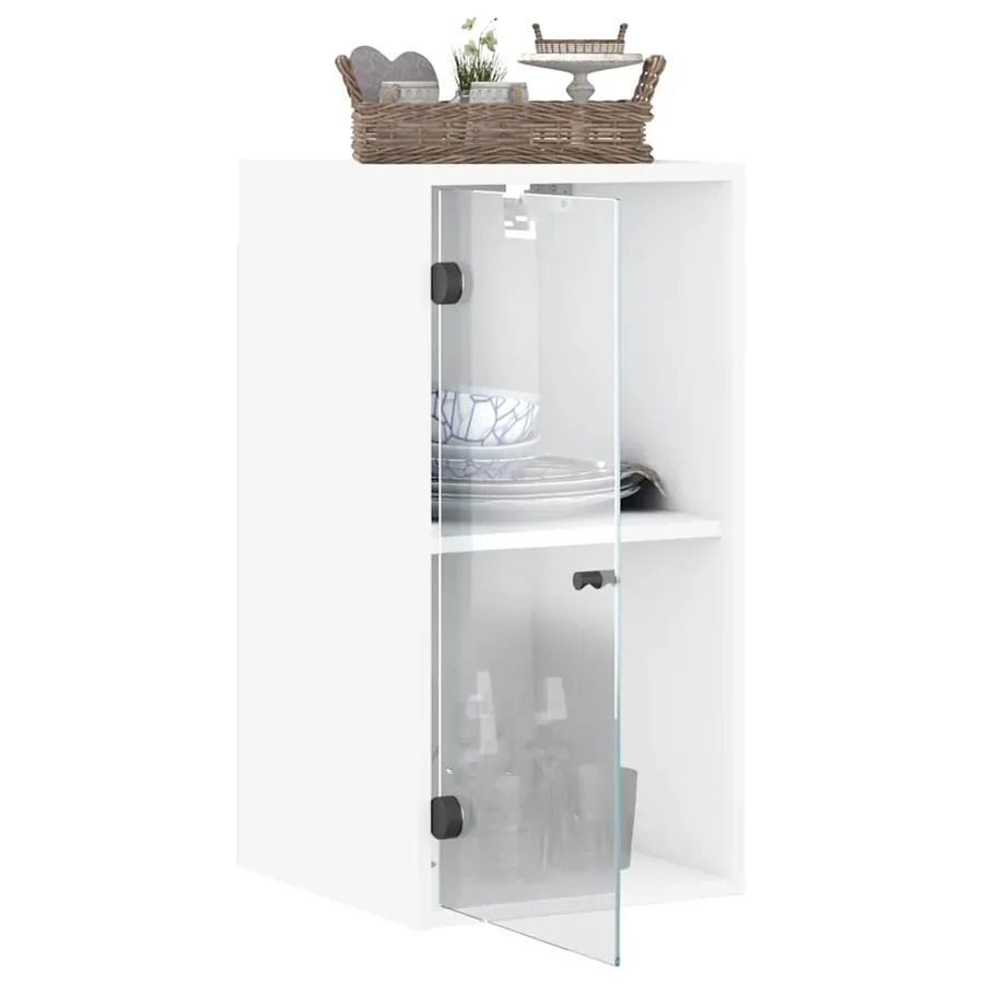 Armoire murale avec portes en verre blanc 35x37x68,5 cm - 5