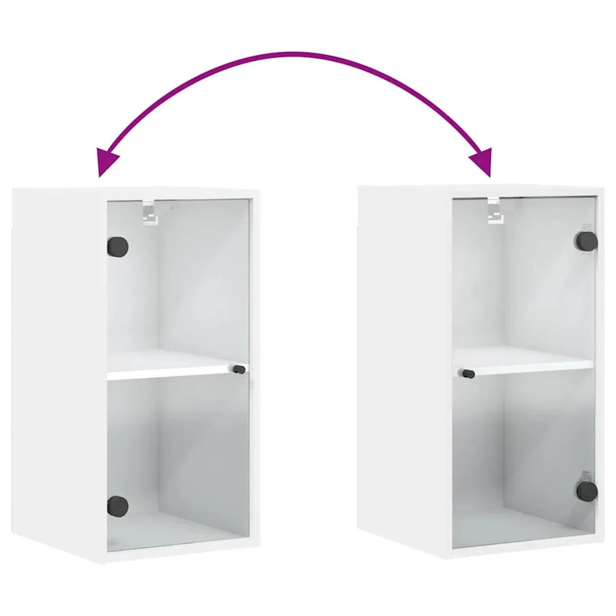 Armoire murale avec portes en verre blanc 35x37x68,5 cm - 9