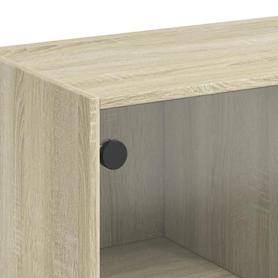 Table basse avec portes en verre chêne sonoma 102x50x42 cm - 10