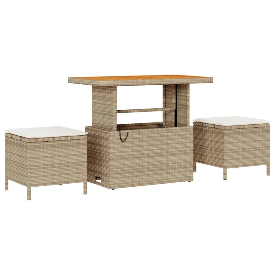 Ensemble de canapé de jardin 11 pcs Beige Poly rotin - 6