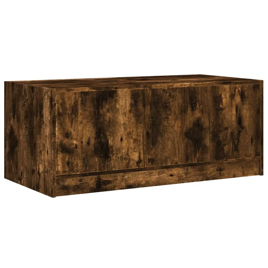 Table basse avec portes en verre chêne fumé 102x50x42 cm - 8