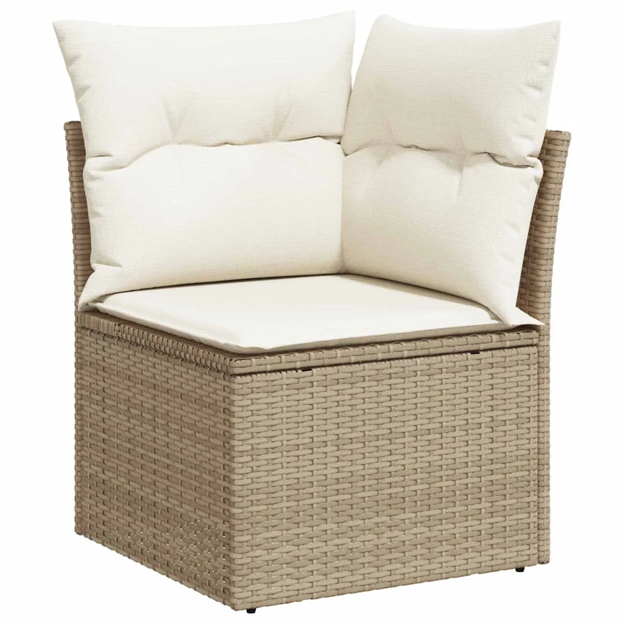 Ensemble de canapé de jardin avec coussin 9 pcs Beige et crème - 7