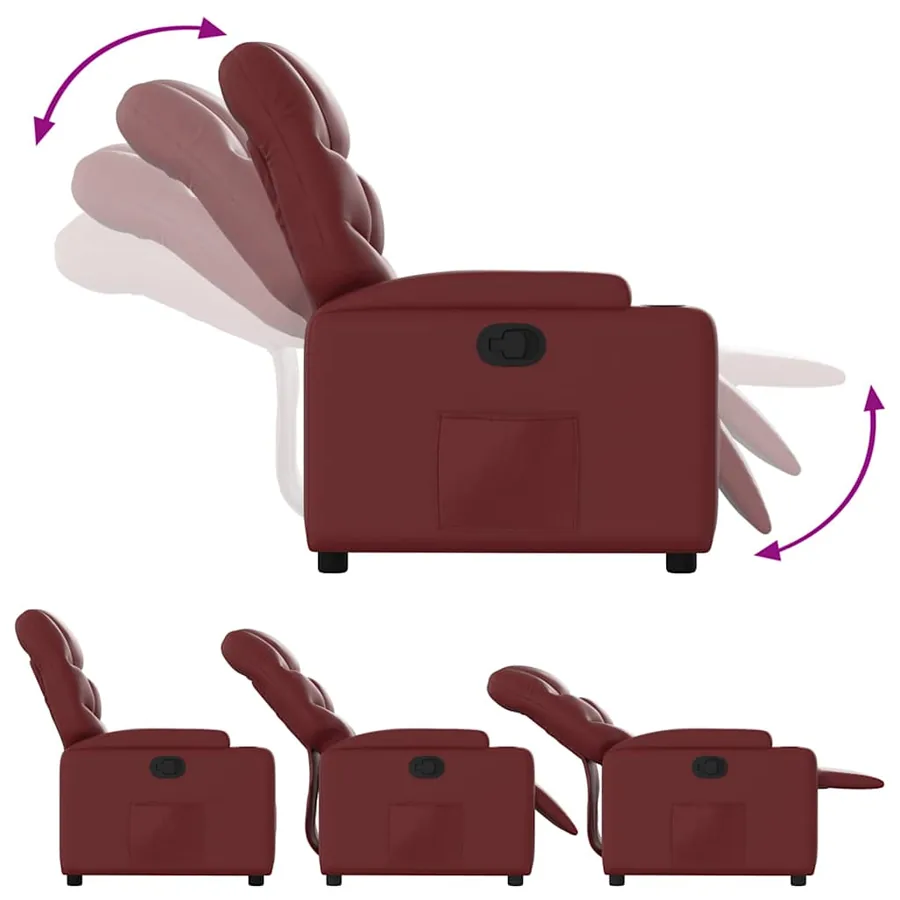Fauteuil inclinable Rouge bordeaux Similicuir - 6