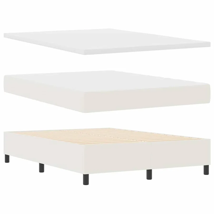 Lit à ressort LED avec tête de lit Crème et Blanc 140 x 190 cm - 6