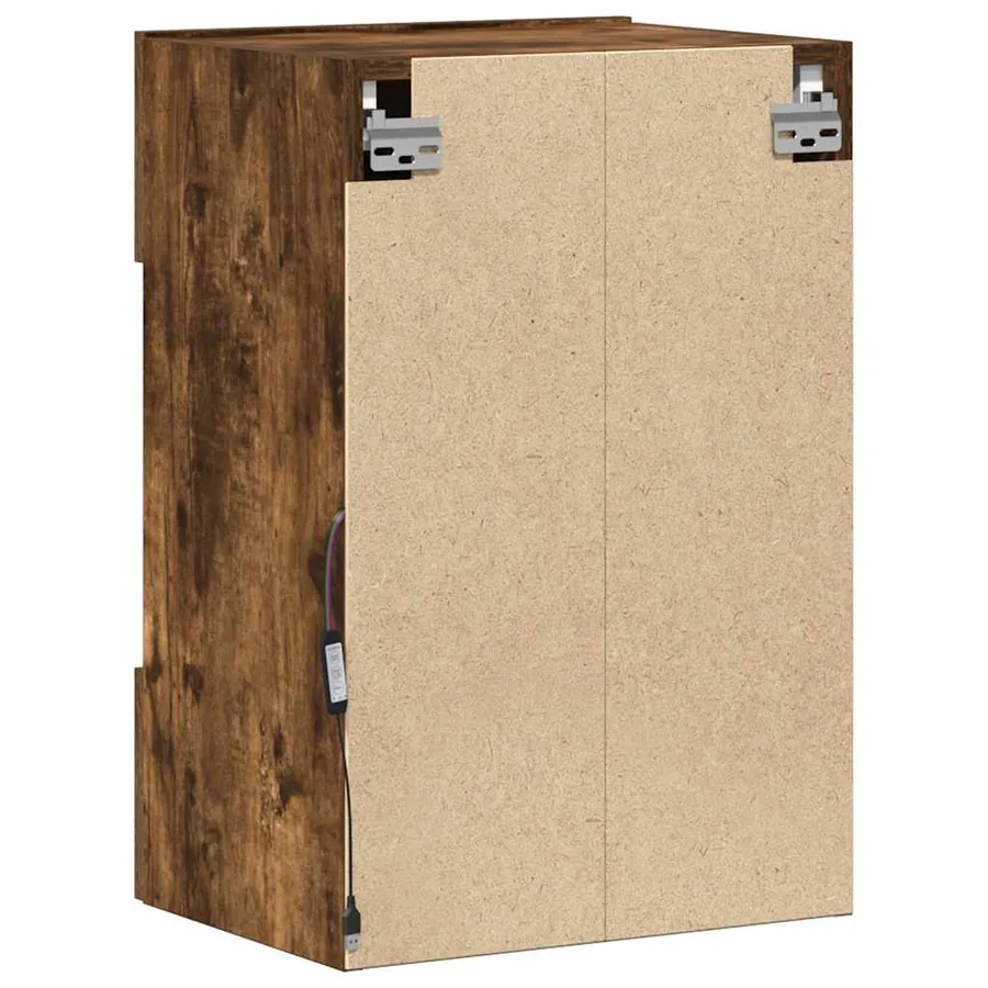 Meubles muraux avec lumières LED pour TV 2pcs chêne fumé 40x30x60,5 cm - 9